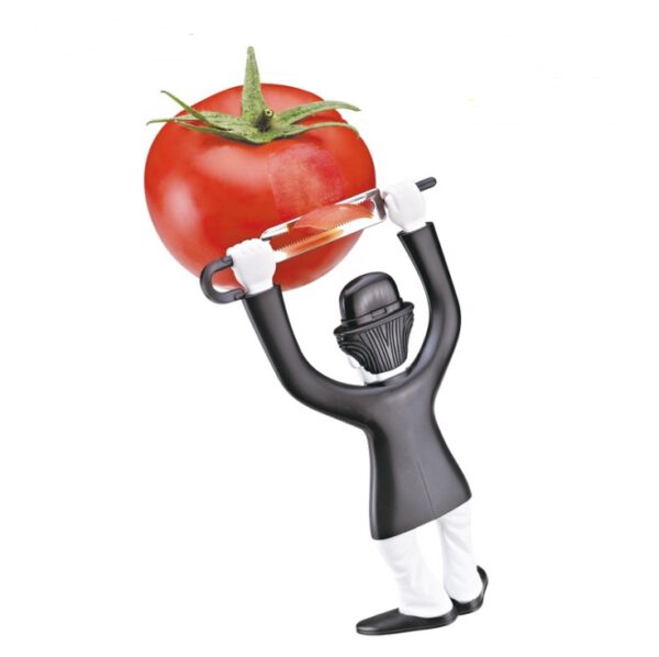 Handheld Fruit Vegetable Peeler Creative Plastic Character Standing Stainless Steel Slicer - Image 4