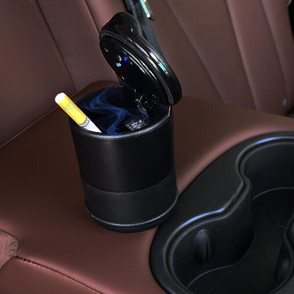 Portable Solar Rechargeable Car Ashtray Detachable Car Ashtray With Led Light Windproof Outdoor Travel Home Use - Image 2
