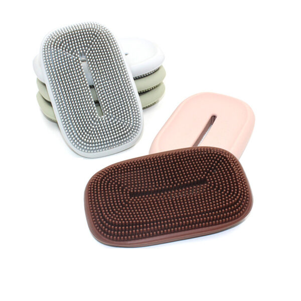 Creativity Double-Sided Silicone Soap Holder Box Flexible Multifunctional Bathroom Kitchen Dish Cleaning Brush Soap Storage Box - Image 9