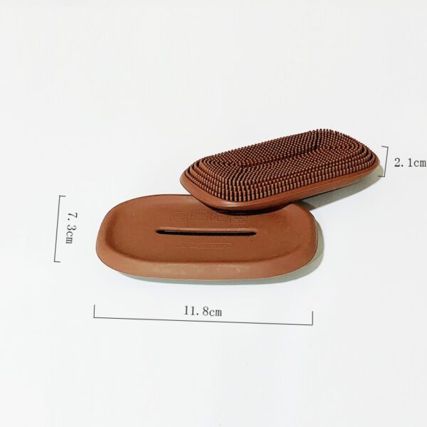 Creativity Double-Sided Silicone Soap Holder Box Flexible Multifunctional Bathroom Kitchen Dish Cleaning Brush Soap Storage Box - Image 2