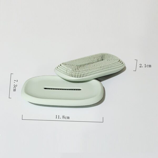 Creativity Double-Sided Silicone Soap Holder Box Flexible Multifunctional Bathroom Kitchen Dish Cleaning Brush Soap Storage Box - Image 10