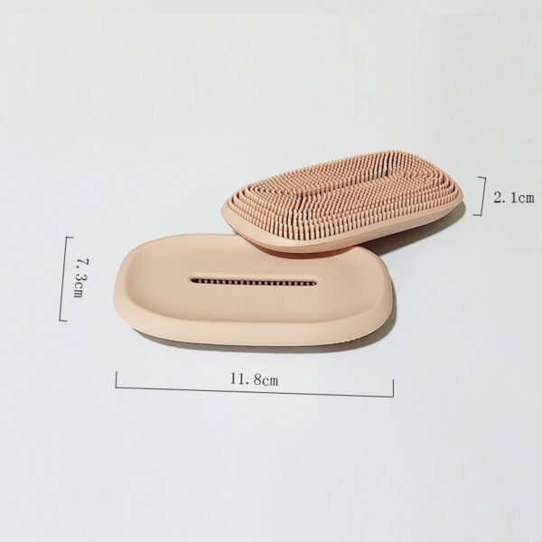 Creativity Double-Sided Silicone Soap Holder Box Flexible Multifunctional Bathroom Kitchen Dish Cleaning Brush Soap Storage Box - Image 4