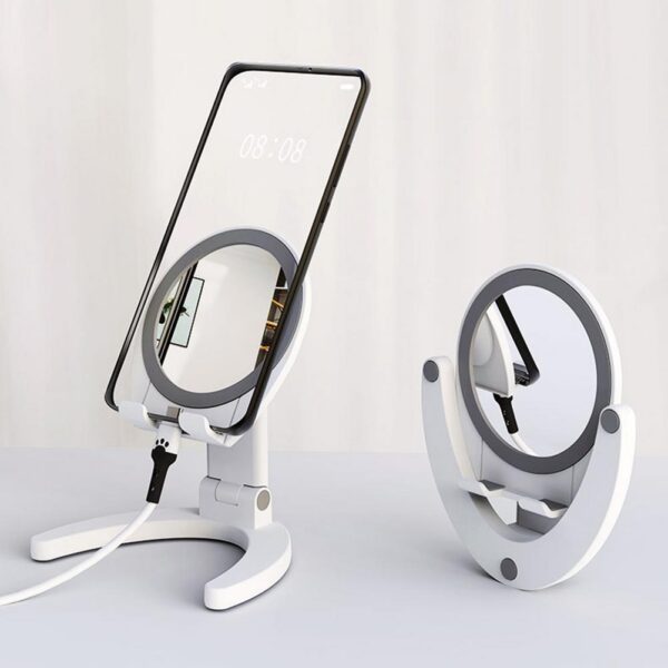 Portable Phone Holder Stand Desk Tablet With Mirror Mobile Phone Bracket With Mirror Foldable Phone Holder - Image 6